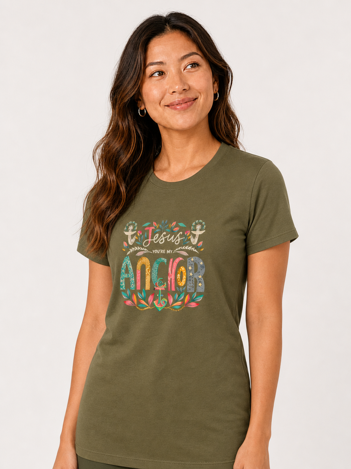 Jesus, You're My Anchor – T-shirt de Manga Curta | Caminho Collection | Sheepfy