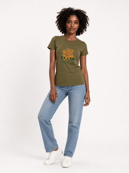Take It Easy, Have Faith – T-shirt de Manga Curta | Caminho Collection | Sheepfy
