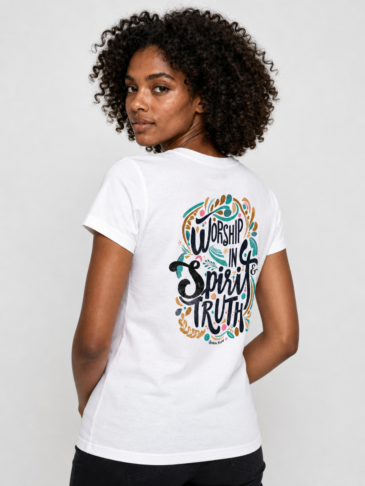 Worship in Spirit and Truth – T-shirt de Manga Curta | Caminho Collection | Sheepfy