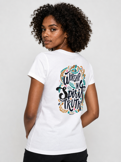 Worship in Spirit and Truth – T-shirt de Manga Curta | Caminho Collection | Sheepfy