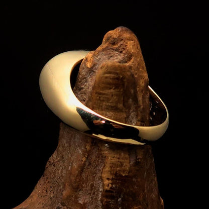 Anel masculino oval Jesus em hebraico - Preto - Latão maciço - Sheepfy