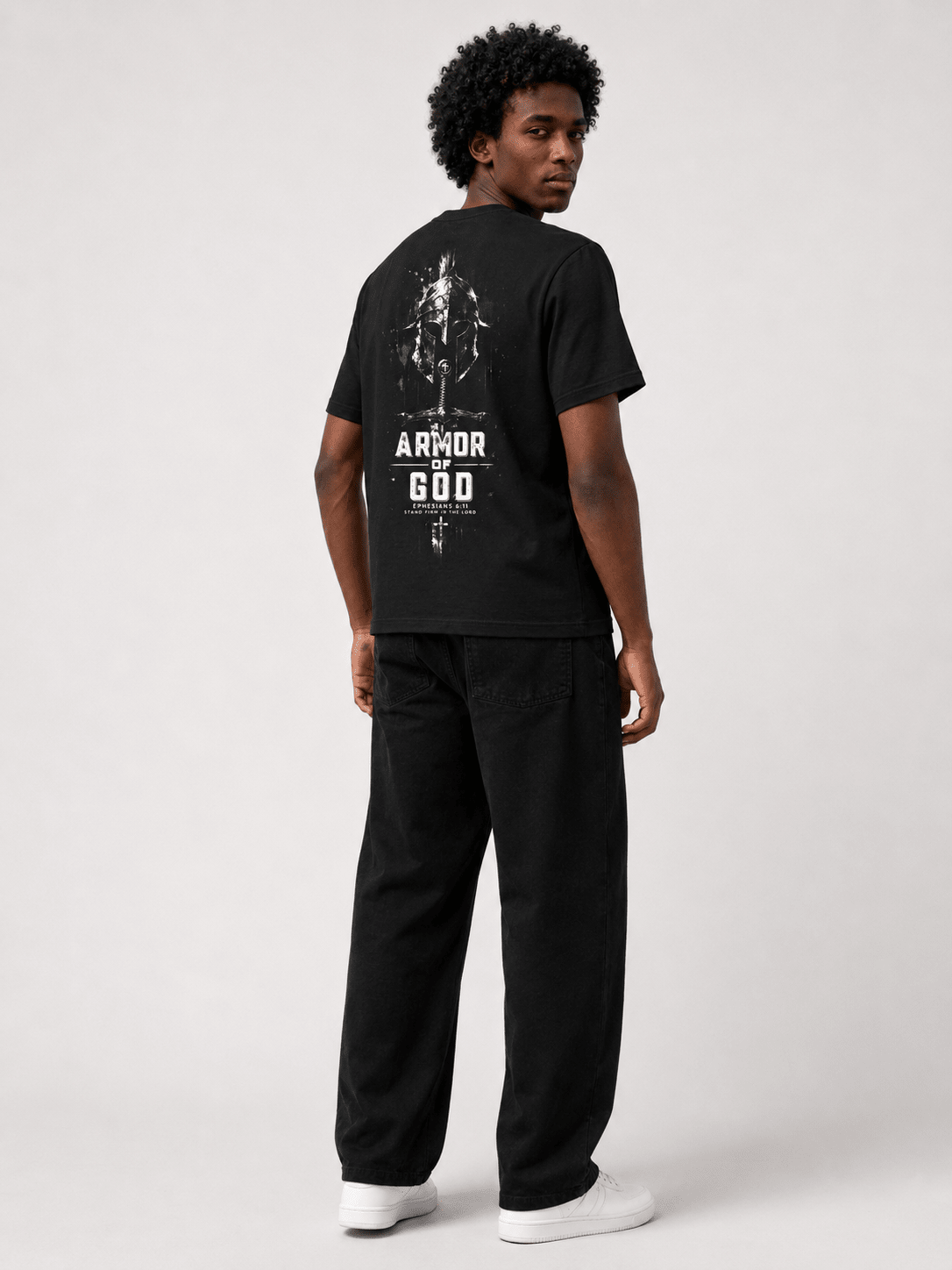 Armor of God – T-shirt cristã oversized de homem