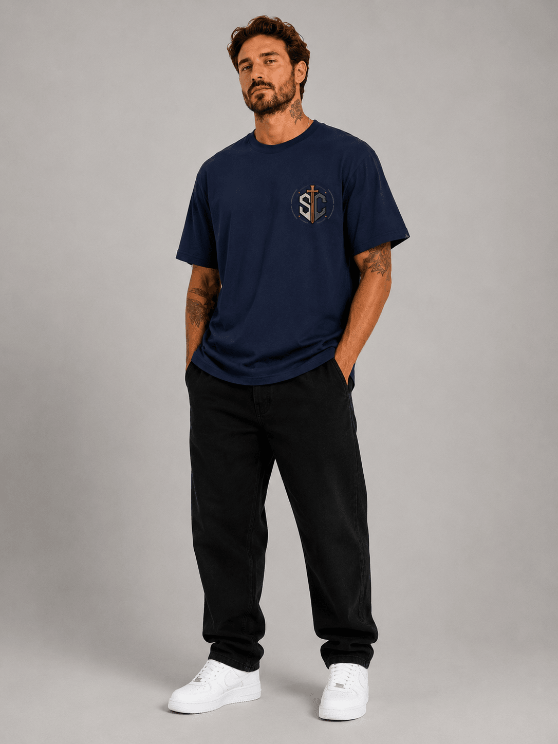 Be Strong and Courageous – T-shirt cristã oversized de homem – foto 8