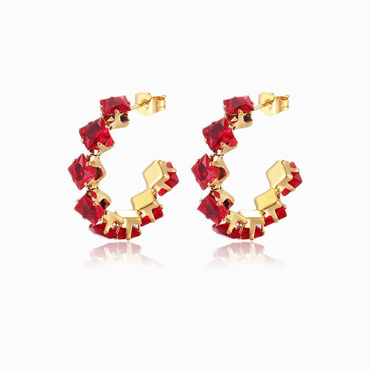 Brincos com Zircónia em Aço Inoxidável 30mm - Sheepfy