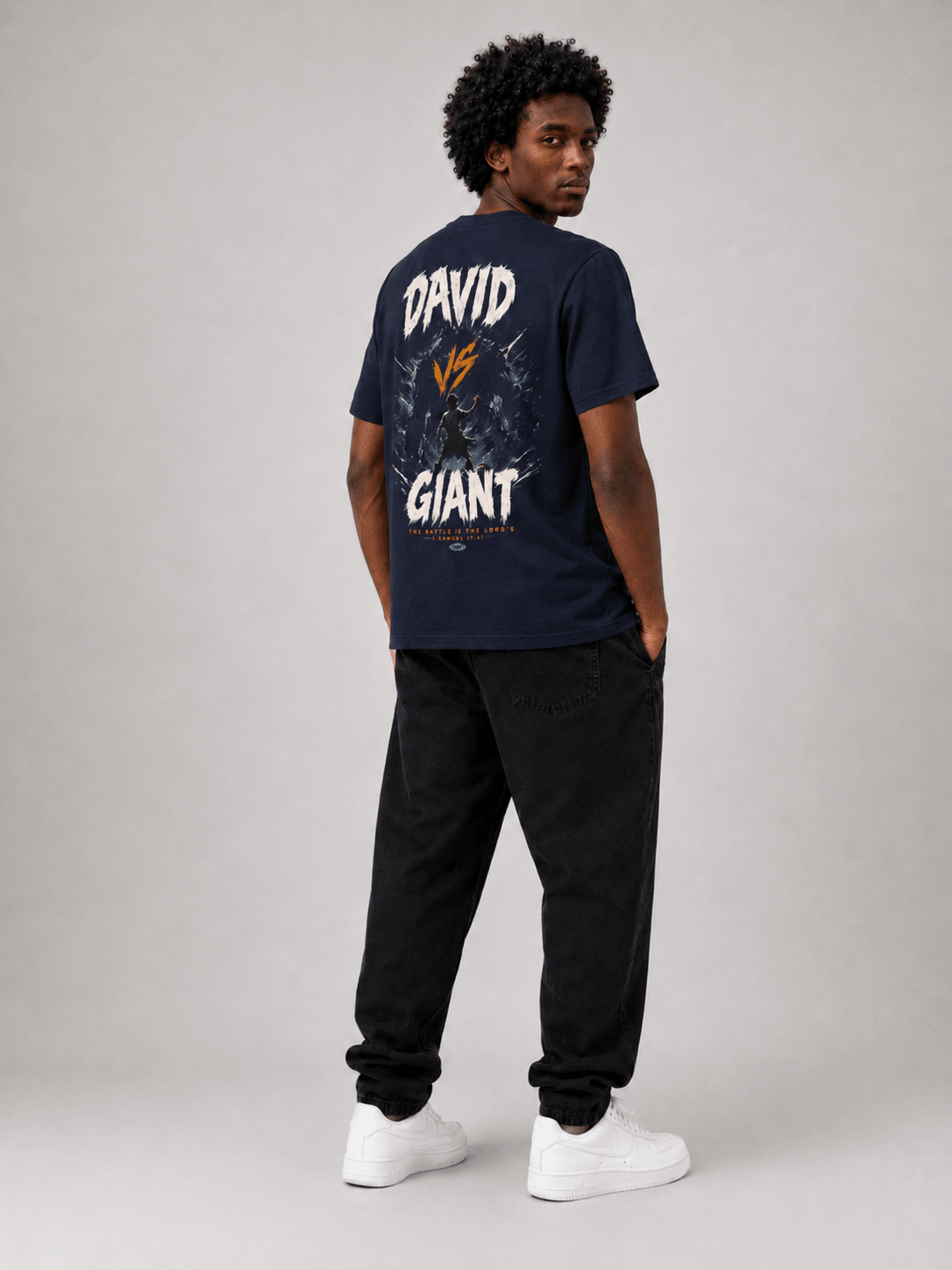 David vs Giant – T-shirt cristã de homem