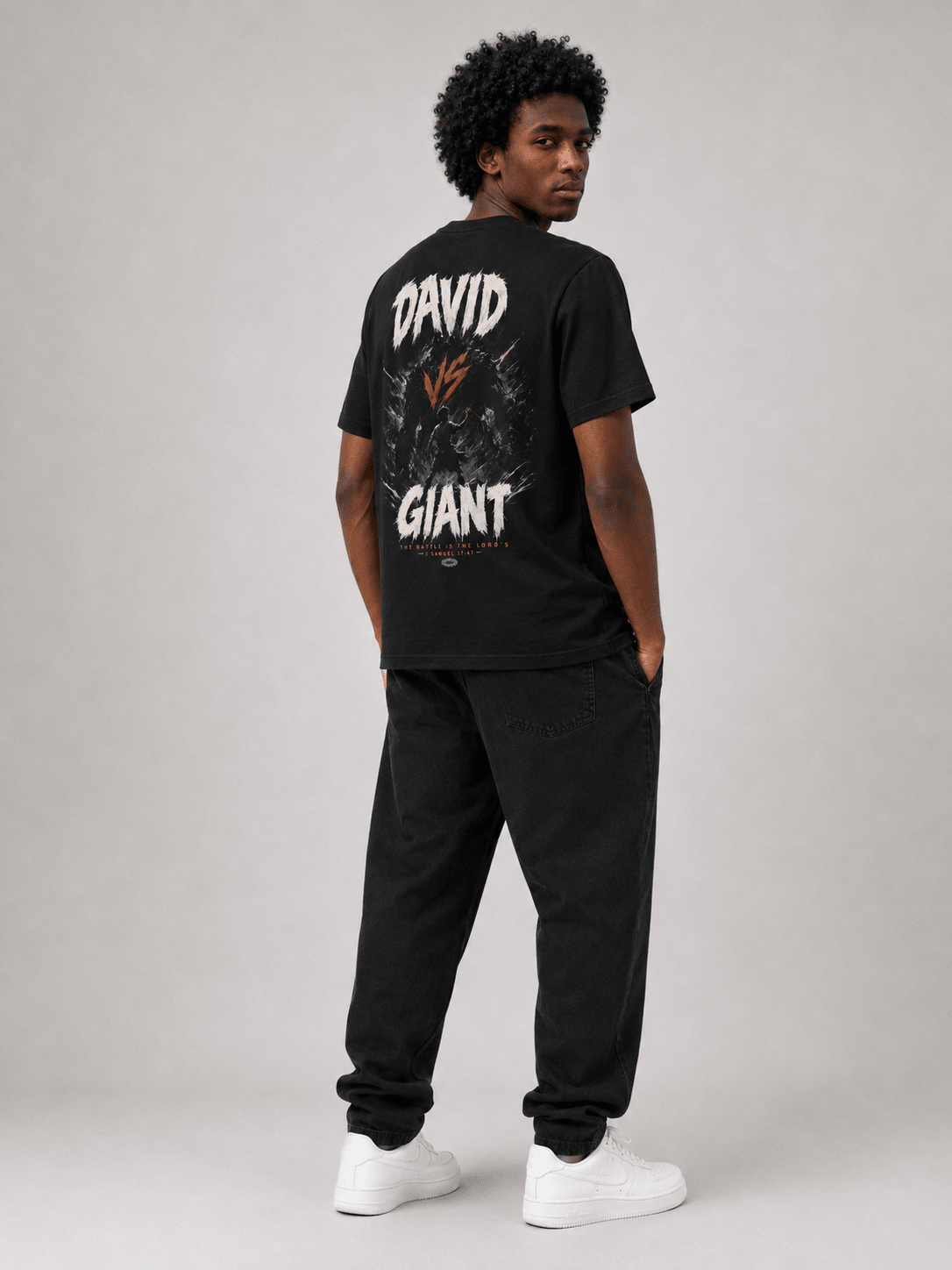 David vs Giant – T-shirt cristã de homem – foto 3