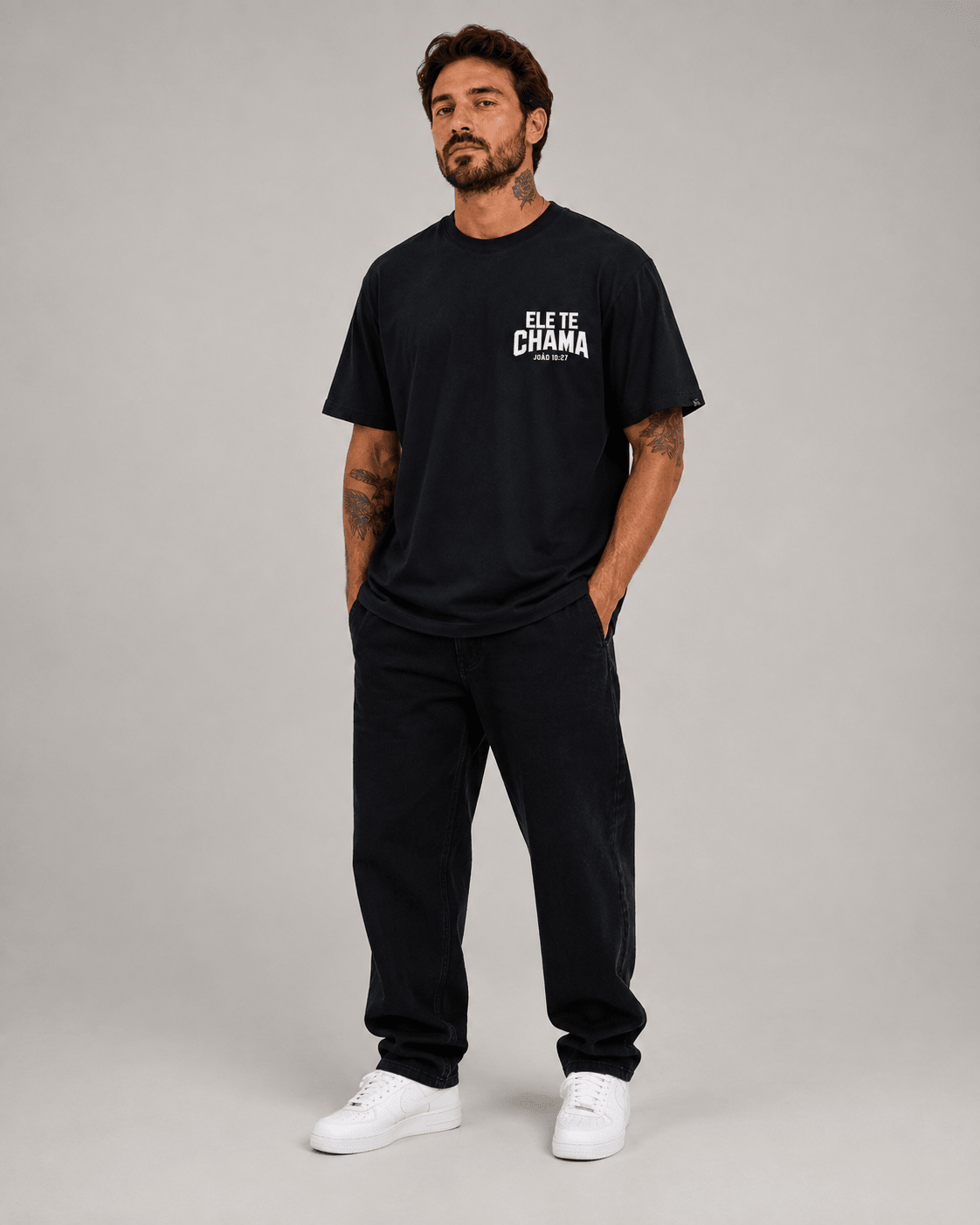 Ele Te Chama – T-shirt cristã oversized de homem – foto 2