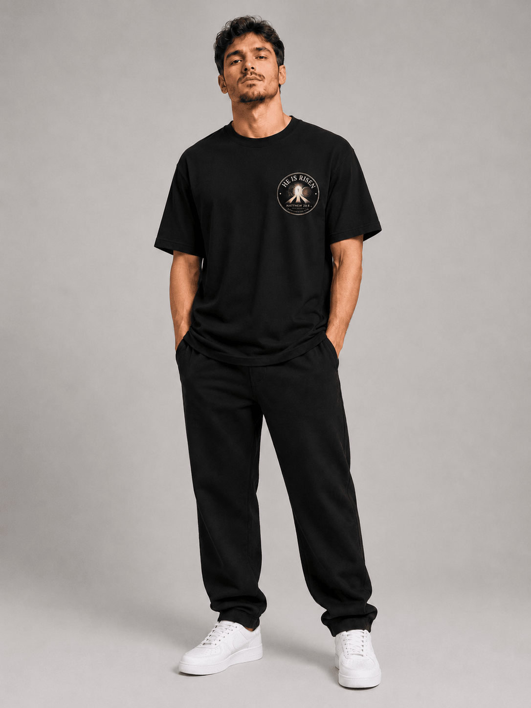 Ele Vive – T-shirt cristã de homem – foto 2