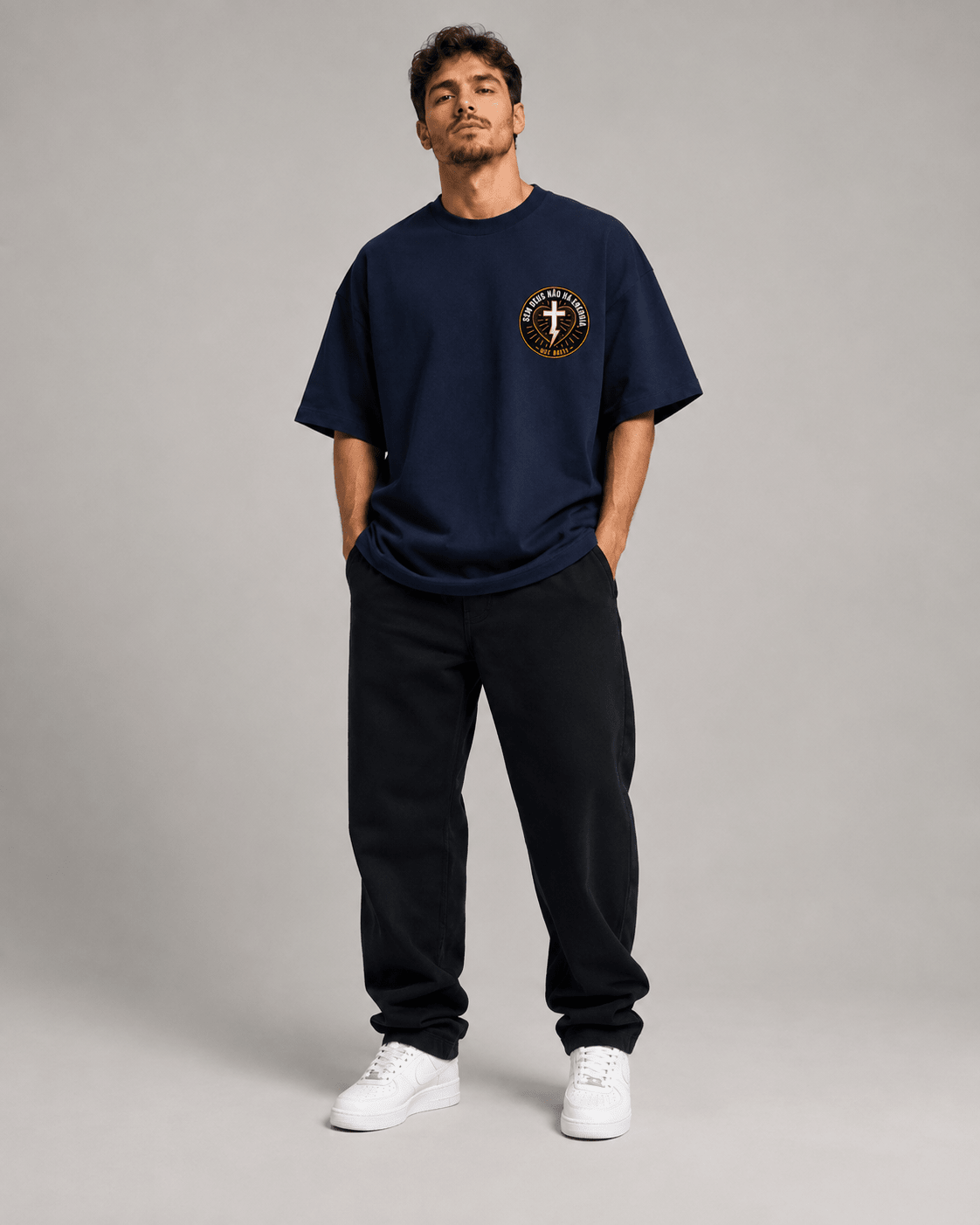 Energia Que Baste – T-shirt cristã oversized de homem – foto 4