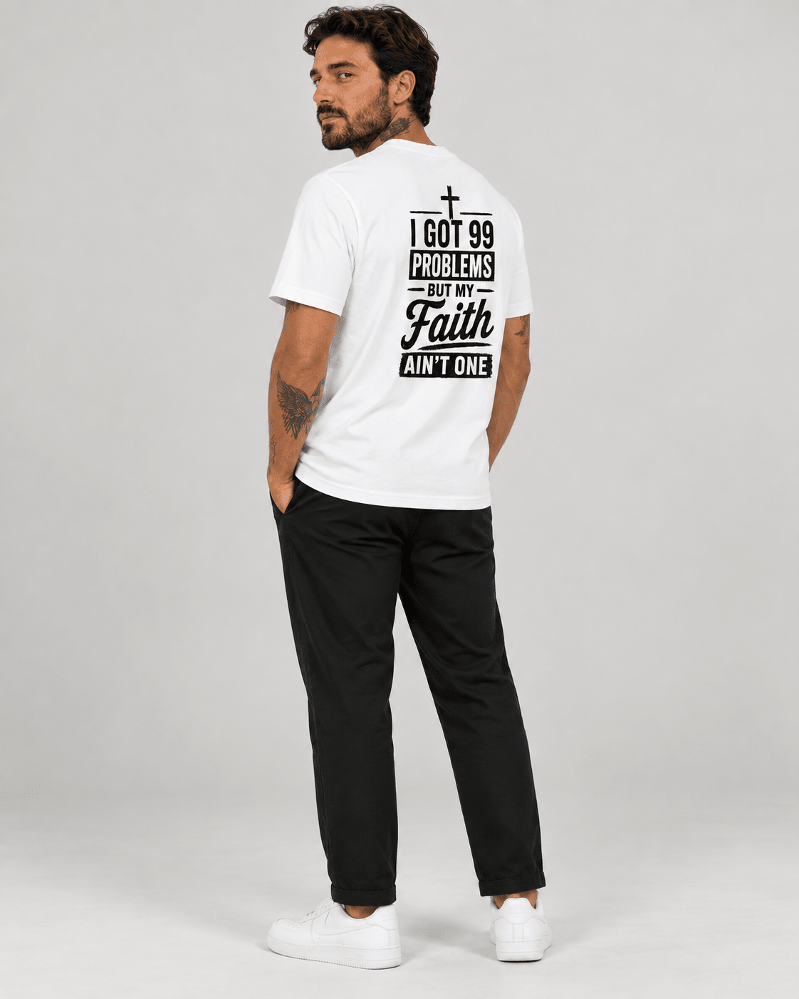 Faith > 99 – T-shirt cristã de homem – foto 2