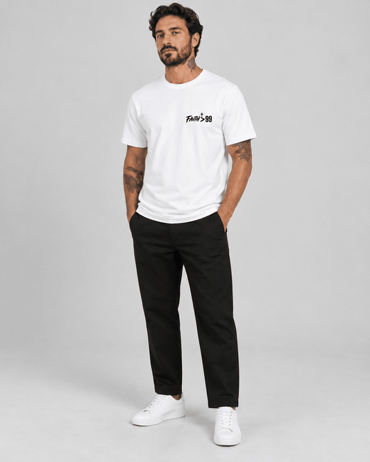 Faith > 99 – T-shirt cristã de homem