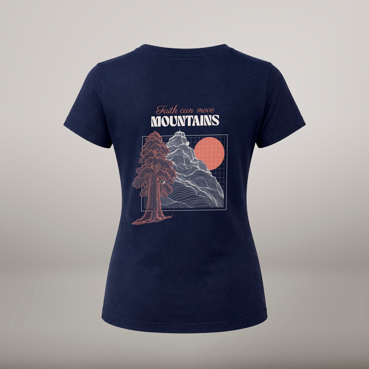 Faith Can Move Mountains – T-shirt de Manga Curta | Caminho Collection | Sheepfy - Sheepfy