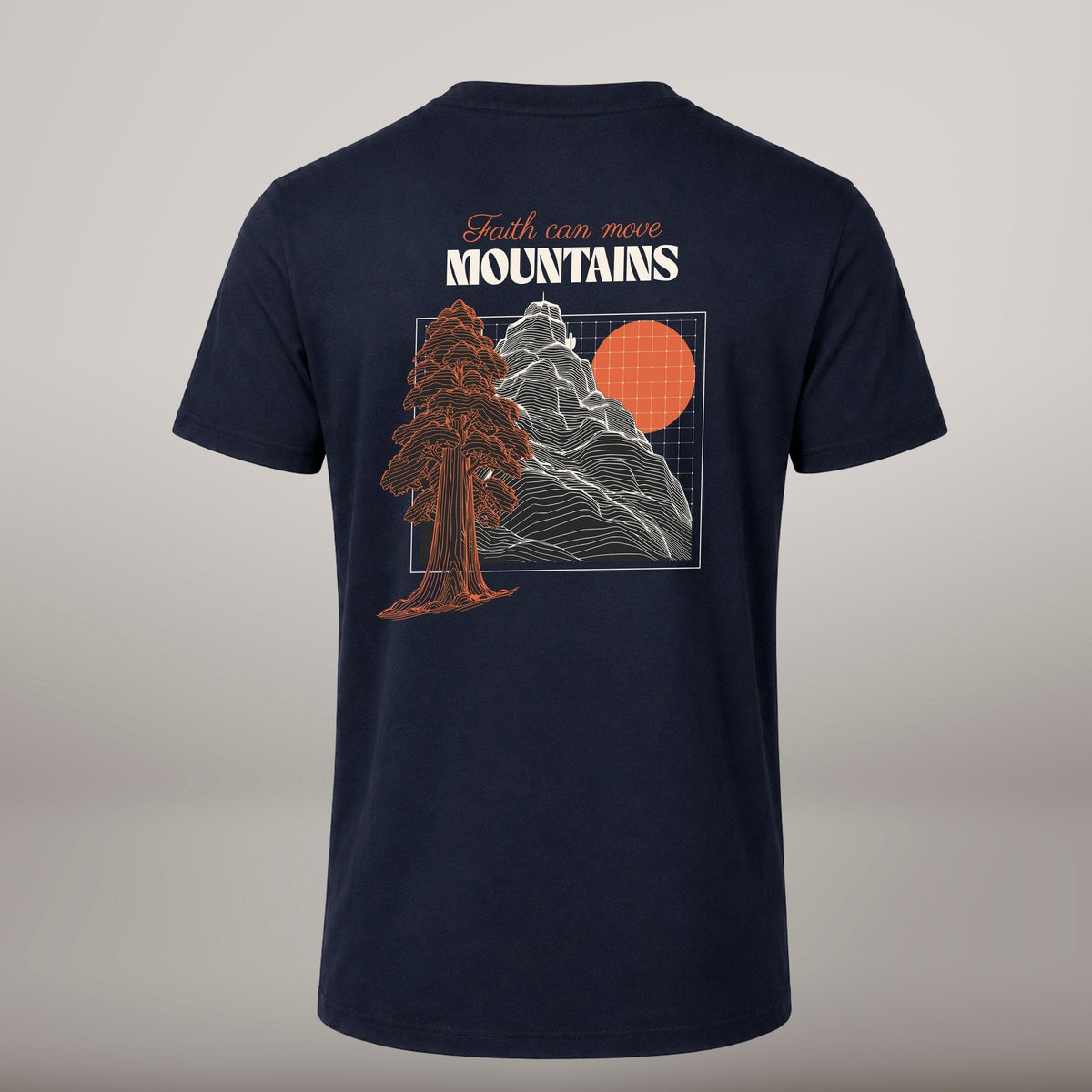 Faith Can Move Mountains – T-shirt de Manga Curta | Caminho Collection | Sheepfy - Sheepfy