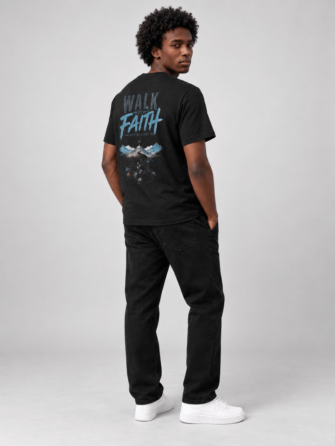 Faith Trail – T-shirt cristã de homem – foto 3