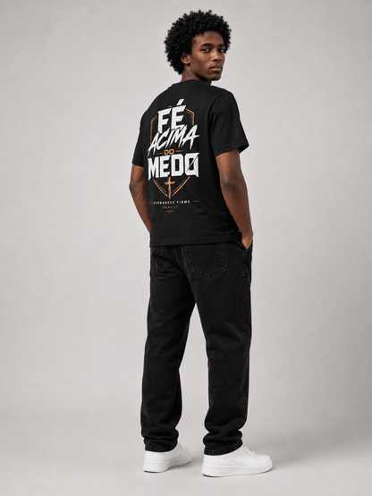 Fé Acima do Medo – T-shirt cristã de homem – foto 3