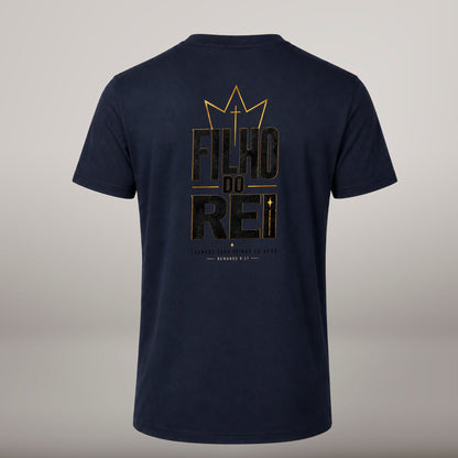Filho do Rei – T-shirt cristã de homem, azul-marinho (costas)