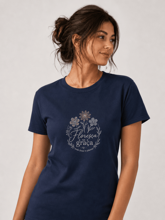 Floresça na Graça – T-shirt de Manga Curta | Caminho Collection | Sheepfy - Sheepfy