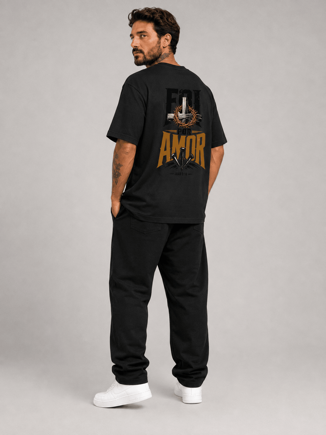 Foi Por Amor – T-shirt cristã de homem – foto 4