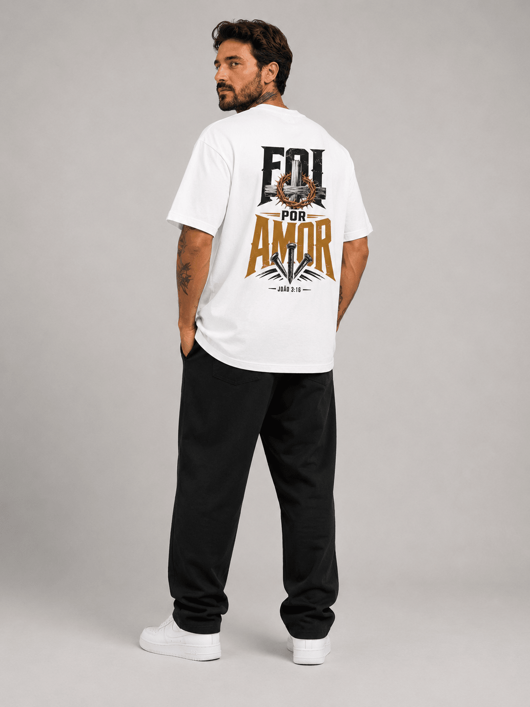 Foi Por Amor – T-shirt cristã de homem – foto 2