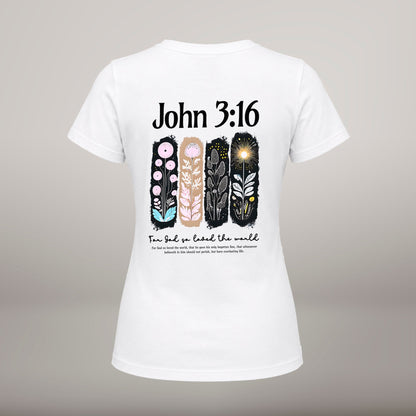 For God So Loved – T-shirt de Manga Curta | Caminho Collection | Sheepfy - Sheepfy
