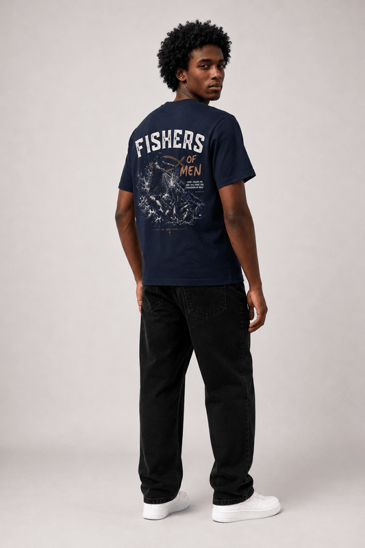 Go, Seek, Save – T-shirt cristã oversized de homem