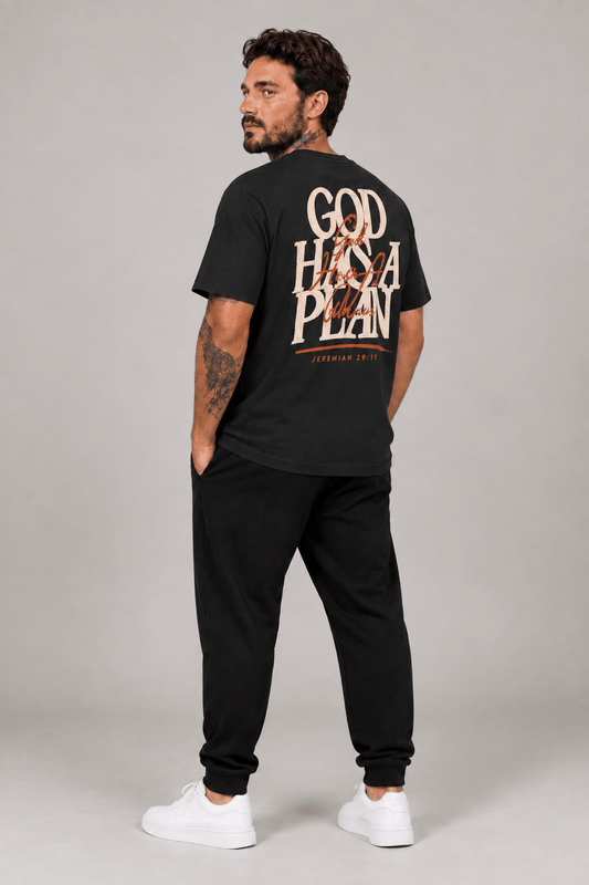 God Has a Plan – T-shirt cristã de homem