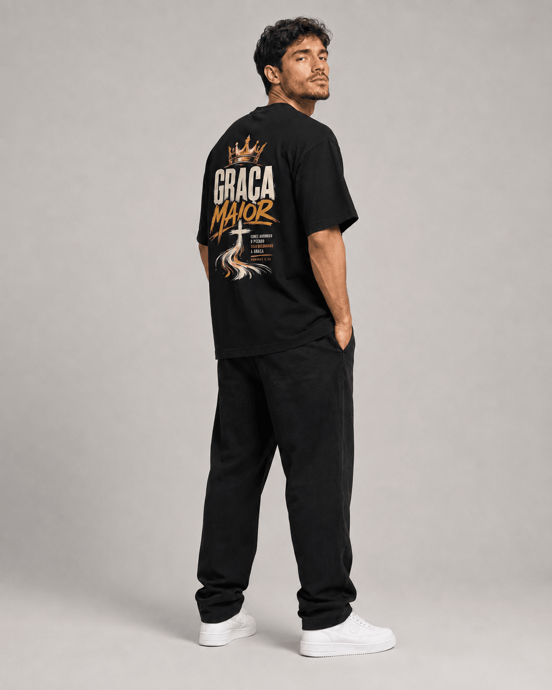 Graça Maior – T-shirt cristã de homem – foto 2