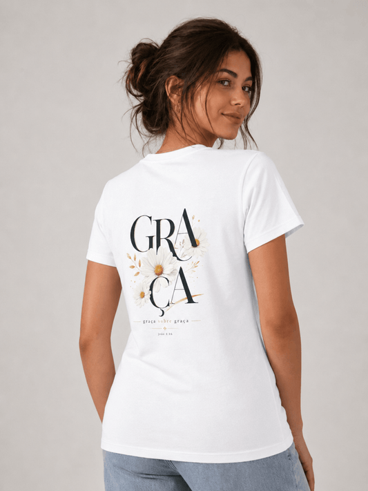 Graça Sobre Graça – T-shirt de Manga Curta | Caminho Collection | Sheepfy - Sheepfy