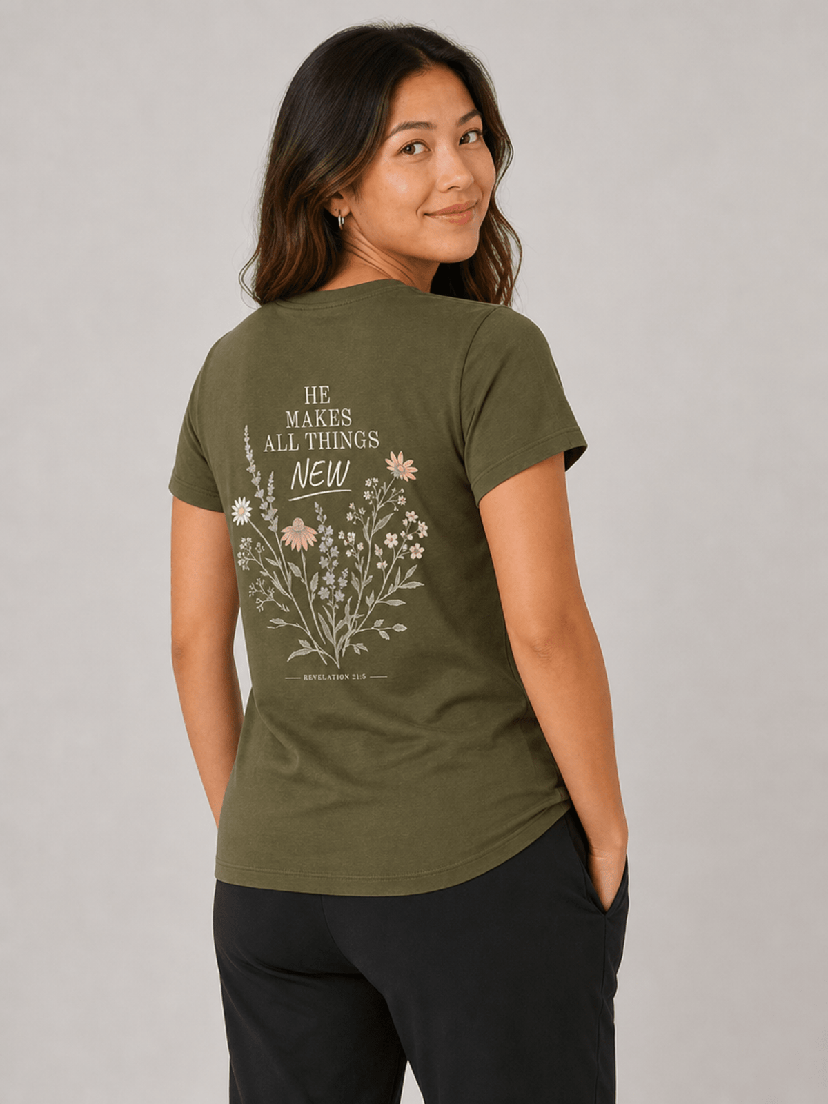 He Makes All Things New – T-shirt de Manga Curta | Caminho Collection | Sheepfy - Sheepfy