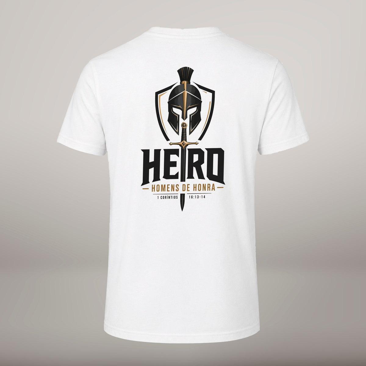 Homens de Honra – T-shirt cristã de homem, branca (costas)