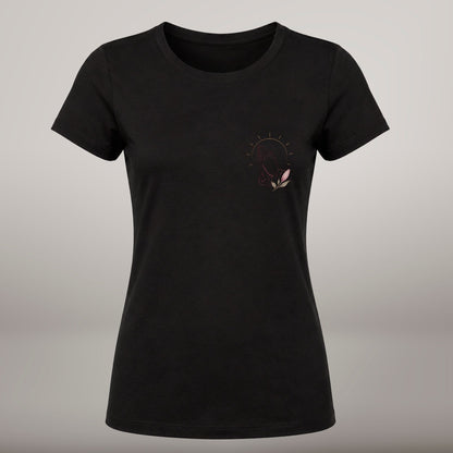 Intercessão – T-shirt cristã de mulher, preta (frente)