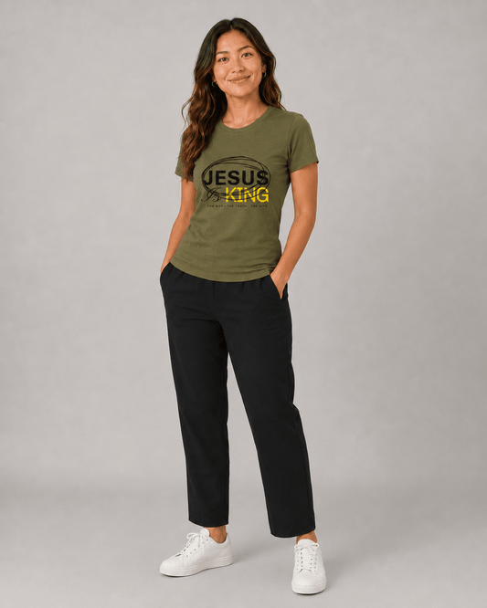 Jesus Is King – T-shirt cristã de mulher – foto 2