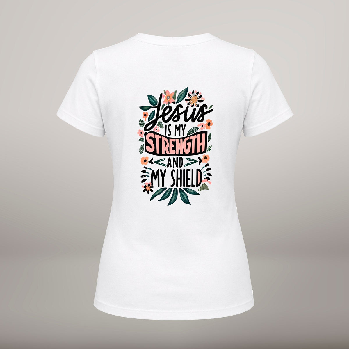 Jesus Is My Strength – T-shirt de Manga Curta | Caminho Collection | Sheepfy - Sheepfy
