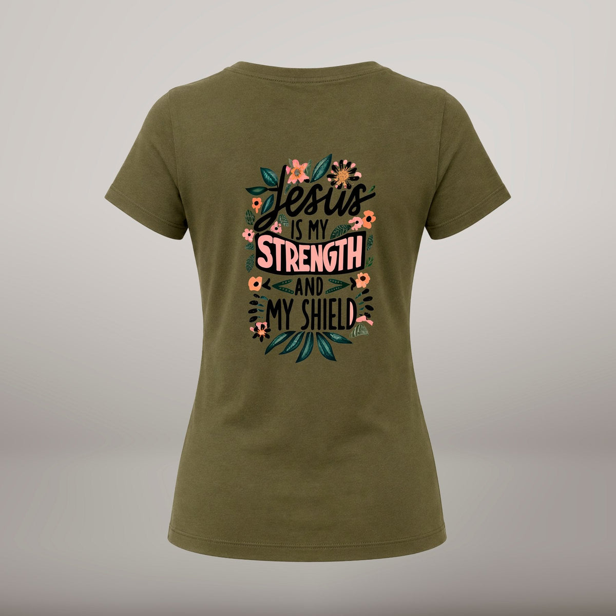 Jesus Is My Strength – T-shirt de Manga Curta | Caminho Collection | Sheepfy - Sheepfy