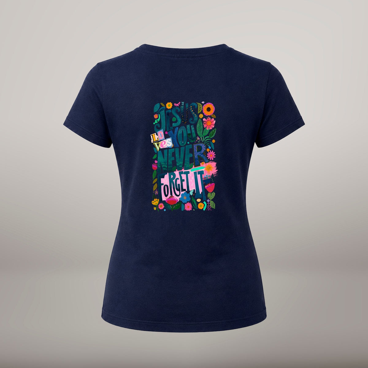 Jesus Loves You, Never Forget It – T-shirt de Manga Curta | Caminho Collection | Sheepfy - Sheepfy