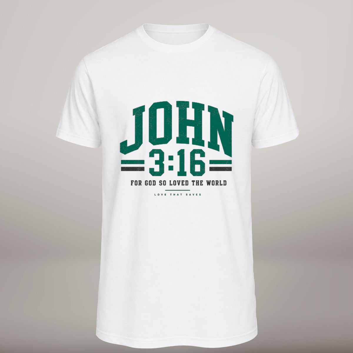 John 3:16 – T-shirt cristã de homem, branca
