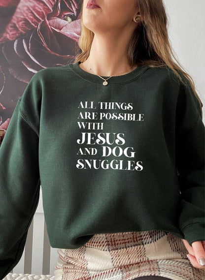 Moletom - All Things Are Possible with Jesus - Sheepfy
