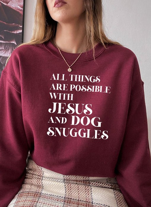 Moletom - All Things Are Possible with Jesus - Sheepfy