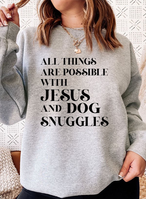 Moletom - All Things Are Possible with Jesus - Sheepfy