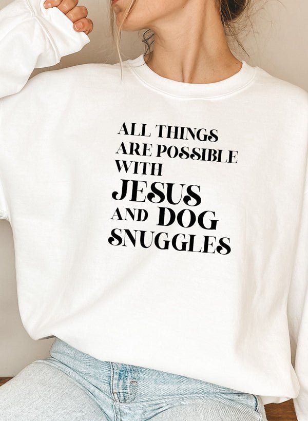 Moletom - All Things Are Possible with Jesus - Sheepfy
