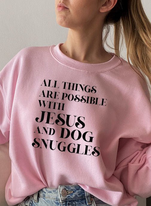 Moletom - All Things Are Possible with Jesus - Sheepfy