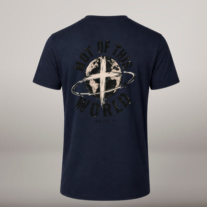 Not of This World – T-shirt cristã de homem, azul-marinho (costas)