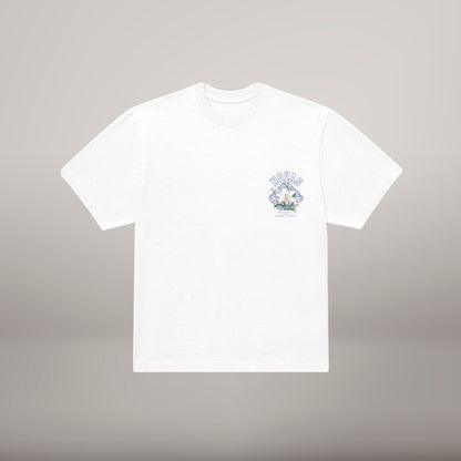 Novas Todas as Coisas – T-shirt cristã oversized, branca (frente)