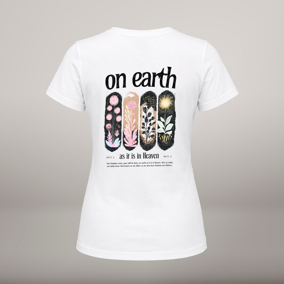 On Earth as It Is in Heaven – T-shirt de Manga Curta | Caminho Collection | Sheepfy - Sheepfy