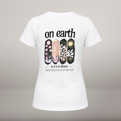 On Earth as It Is in Heaven – T-shirt de Manga Curta | Caminho Collection | Sheepfy - Sheepfy