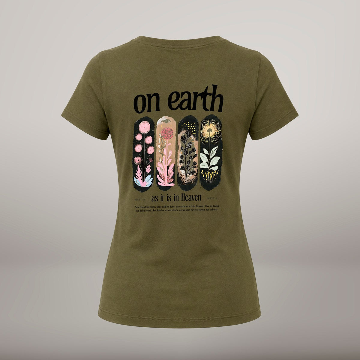 On Earth as It Is in Heaven – T-shirt de Manga Curta | Caminho Collection | Sheepfy - Sheepfy