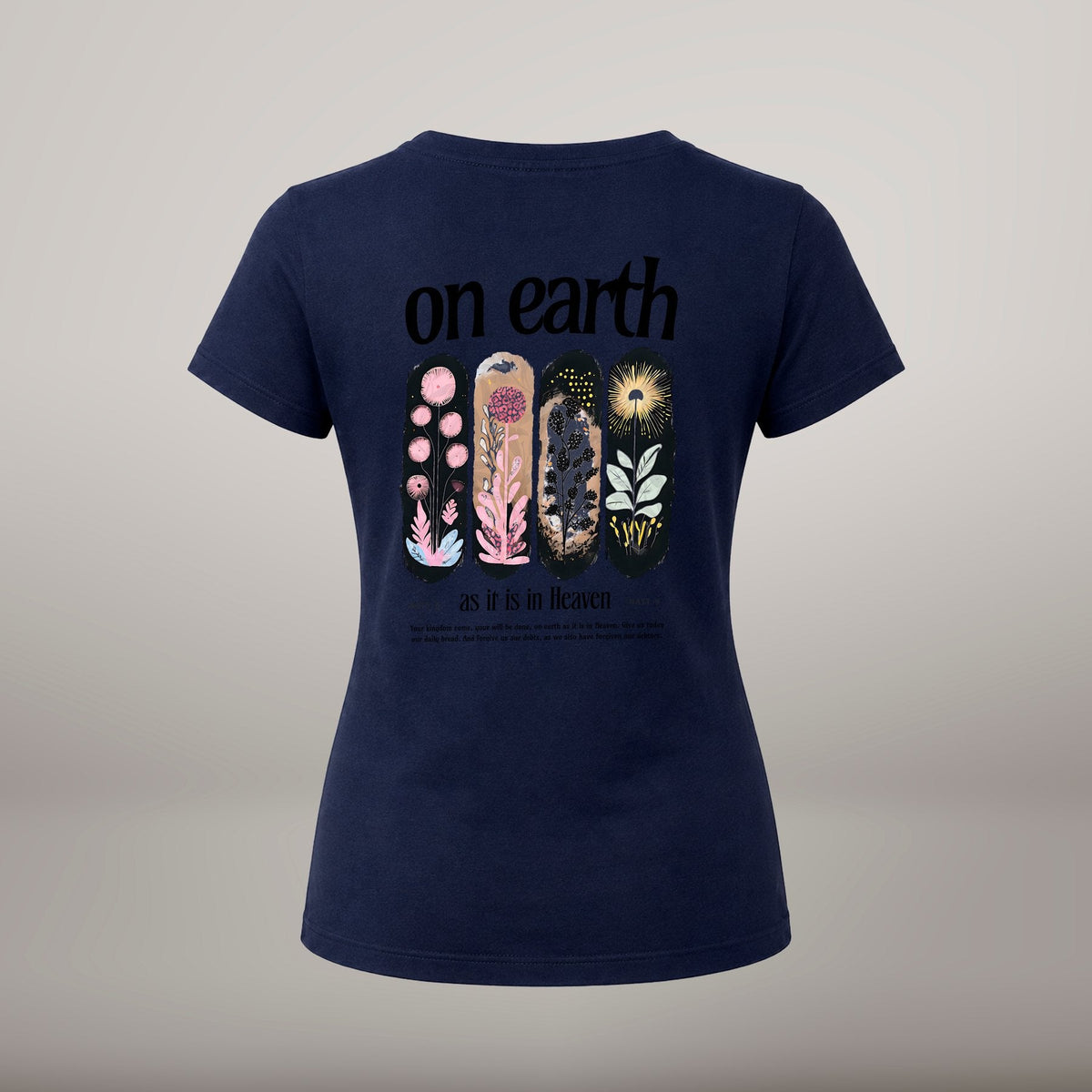 On Earth as It Is in Heaven – T-shirt de Manga Curta | Caminho Collection | Sheepfy - Sheepfy