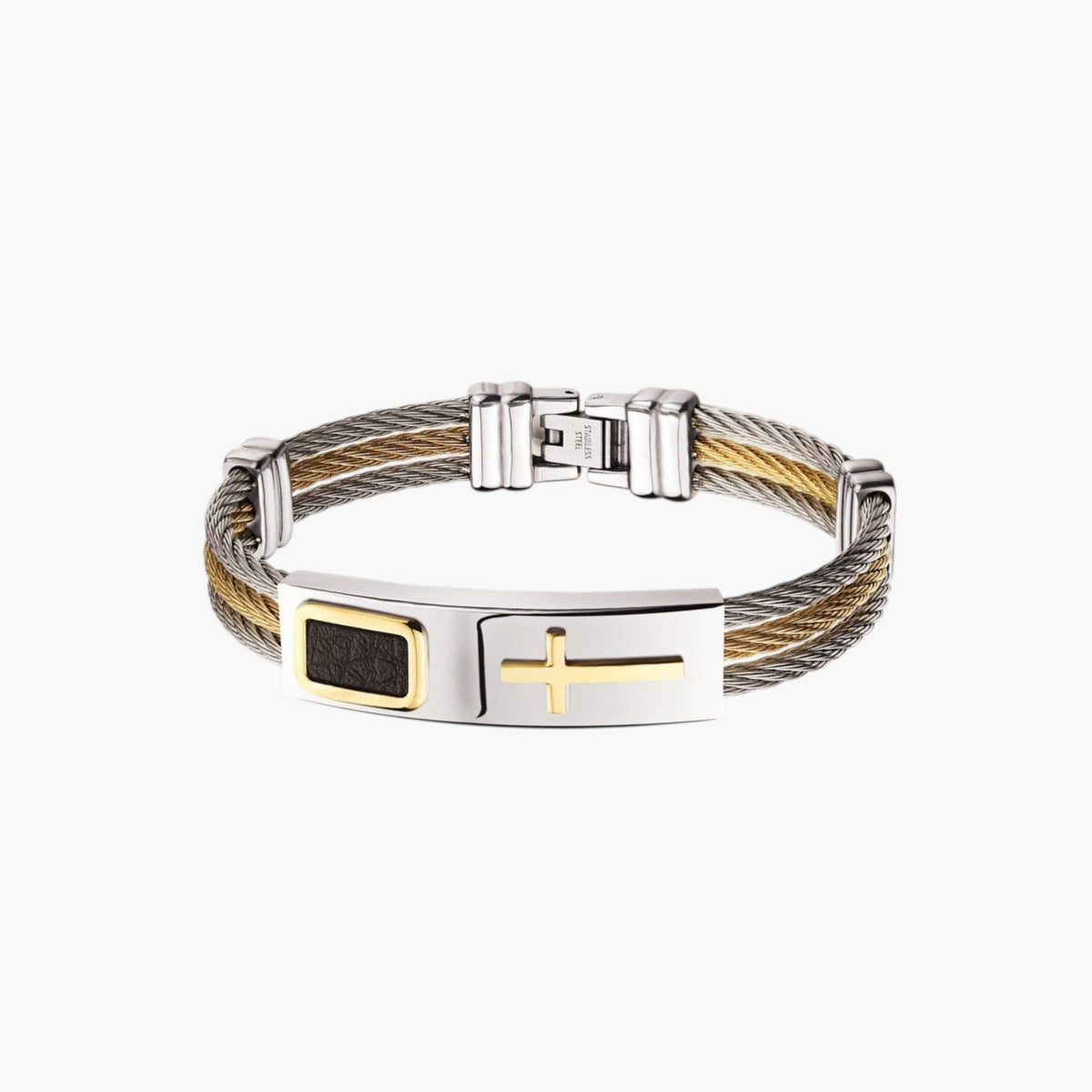 Pulseira Cruz em Aço Inoxidável - Sheepfy