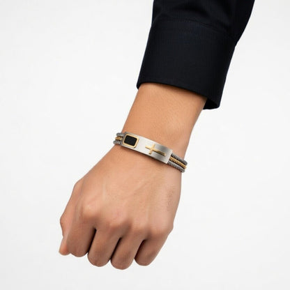 Pulseira Cruz em Aço Inoxidável - Sheepfy