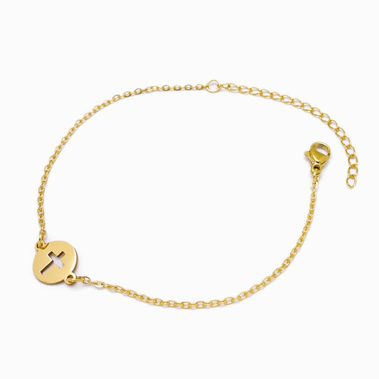 Pulseira Cruz em Aço Inoxidável - Sheepfy